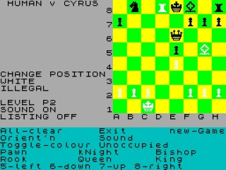 Cyrus IS Chess screenshot 3 for ZX Spectrum